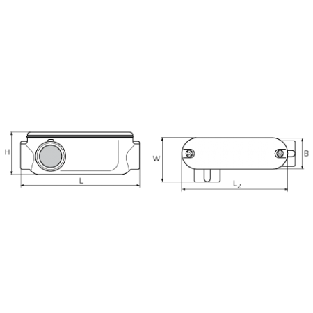 КВТ Коробка распределительная угловая КРВ-Л 50 левая 61119 KVT КВТ Коробка распределительная угловая КРВ-Л 50 левая 61119 KVT