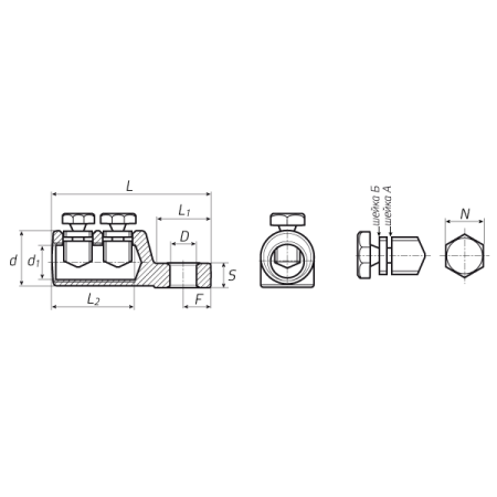 КВТ Наконечник болтовой 2НБ-25/50 (мин партия 10 шт.) 65817 KVT КВТ Наконечник болтовой 2НБ-25/50 (мин партия 10 шт.) 65817 KVT